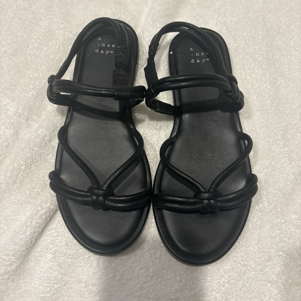 A New Day Black Minimalist Sandals